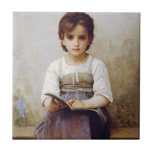Bouguereau - die schwierige Lektion Fliese (Vorderseite)