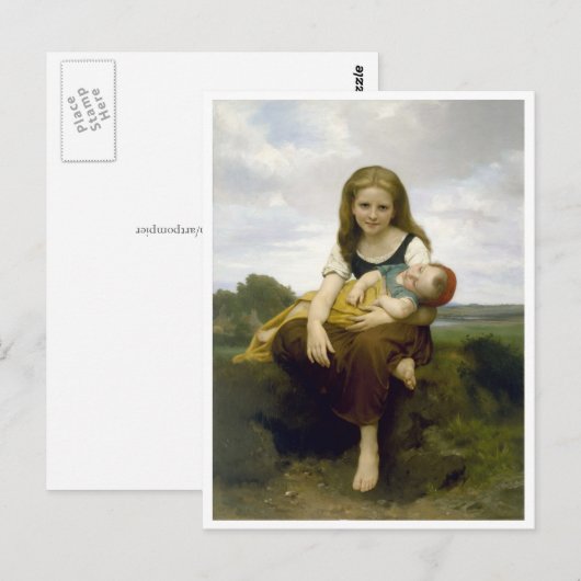 Bouguereau Elder Sister Postkarte (Vorne/Hinten)