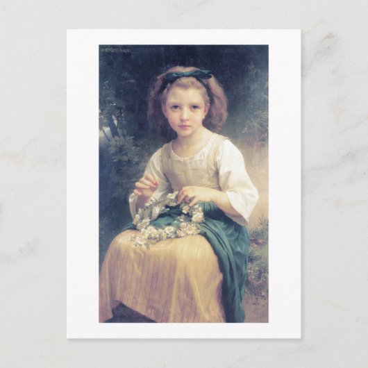 Bouguereau - Enfant Tressant une Couronne Postkarte (Vorderseite)