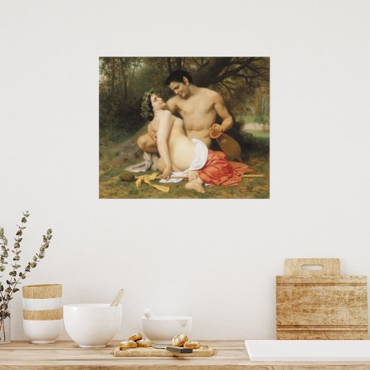 Bouguereau - Faune et Bacchante Poster (Küche)