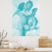 Bouguereau - First Kiss - Blue Poster (Küche)