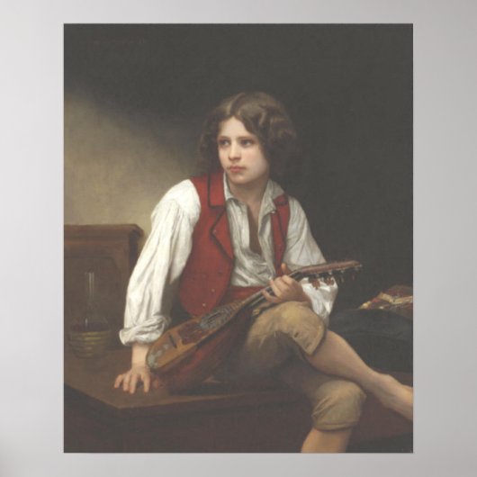 Bouguereau - Italien à la Mandoline Poster (Vorne)