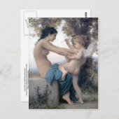 Bouguereau - Jeune Fille se Defendant contre Eros Postkarte (Vorne/Hinten)