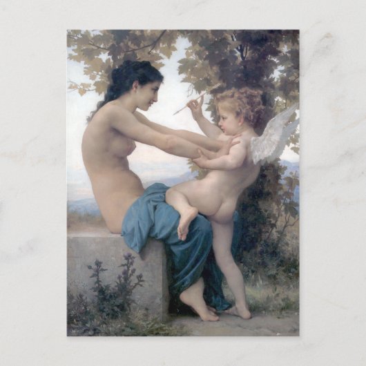 Bouguereau - Jeune Fille se Defendant contre Eros Postkarte (Vorderseite)