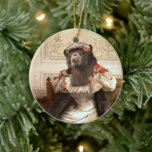Bouguereau Kleid de Schimpanse Cambaceres Keramik Ornament