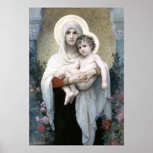 Bouguereau - La Madone aux Rose Poster (Vorne)