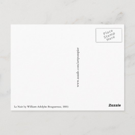 Bouguereau La Nuit Postkarte (Rückseite)