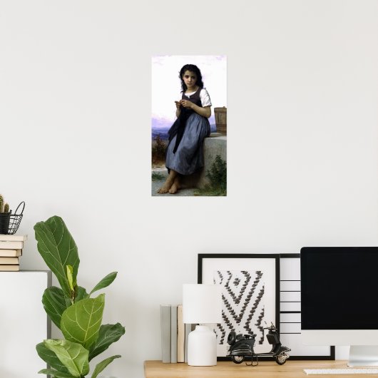 Bouguereau - La Tricoteuse Poster (Heimbüro)