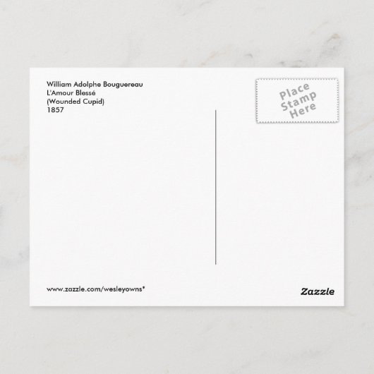 Bouguereau - L'Amour Blessé Postkarte (Rückseite)