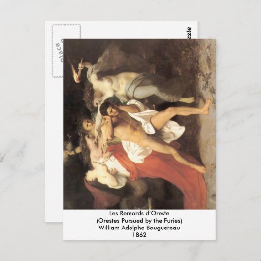 Bouguereau - Les Remords d'Oreste Postkarte (Vorne/Hinten)
