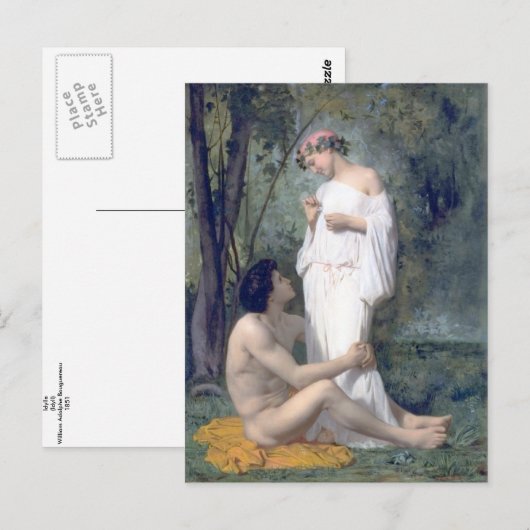 Bouguereau-L'Idylle Postkarte (Vorne/Hinten)