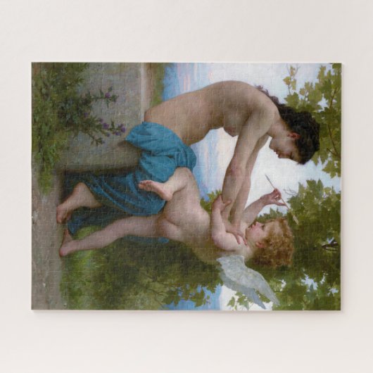 Bouguereau "Mädchen, die sich gegen Cupid verteidi Puzzle (Horizontal)