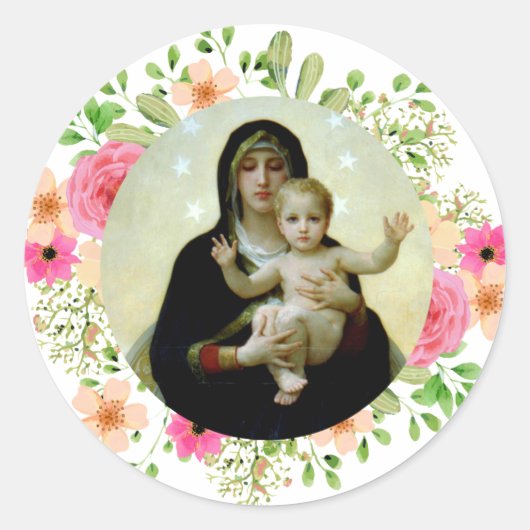 Bouguereau Madonna and Child Runder Aufkleber (Vorderseite)