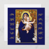 BOUGUEREAU MADONNA VON DEN LILIEN 1899 DANKESKARTE (Vorne/Hinten)