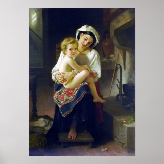 Bouguereau - Mutter, die ihr Kind 1871 ansieht Poster (Vorne)