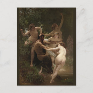 Bouguereau Nymphen und Satyr Postkarte