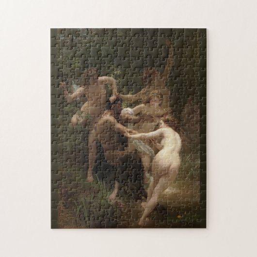 Bouguereau Nymphen und Satyr Puzzle (Vertikal)
