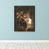 Bouguereau Nymphs und Satyr Leinwanddruck (Insitu (Holzboden))