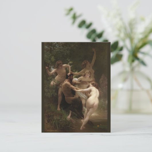 Bouguereau Nymphs und Satyr Postkarte (Stehend Vorderseite)