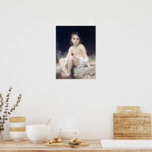 Bouguereau - Petite Fille au Bord l'Eau Poster (Küche)