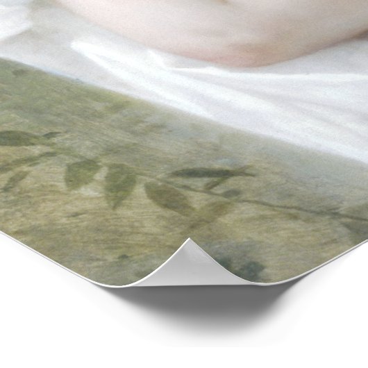 Bouguereau - Petite Fille au Bouquet Poster (Ecke)