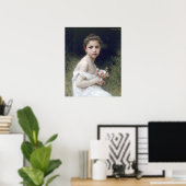 Bouguereau - Petite Fille au Bouquet Poster (Heimbüro)