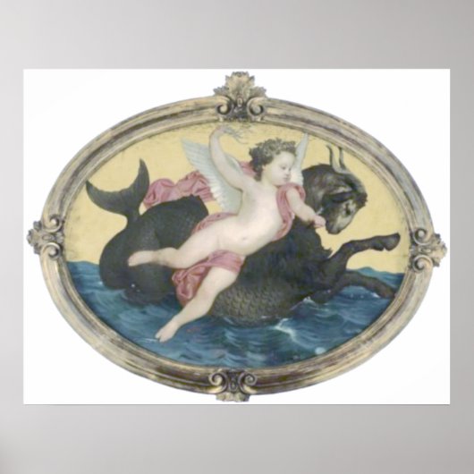 Bouguereau - Putti sur un Monstre Marin Poster (Vorne)