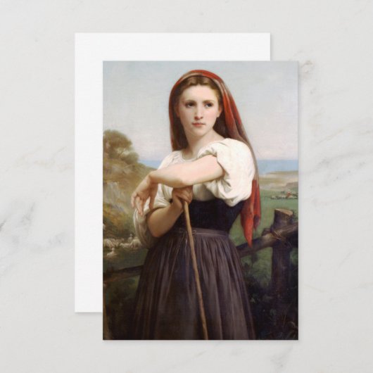 Bouguereau Shepherdess Einladungen (Vorne/Hinten)