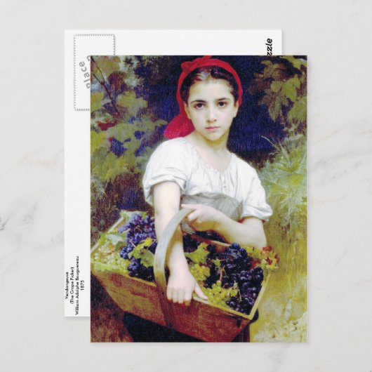 Bouguereau - Vendangeuse Postkarte (Vorne/Hinten)