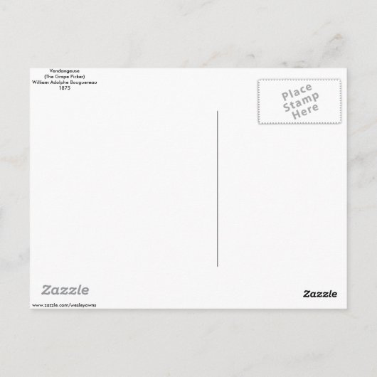 Bouguereau - Vendangeuse Postkarte (Rückseite)