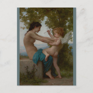 Bouguereau Young Girl Defending Against Eros Postkarte