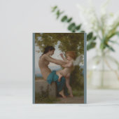 Bouguereau Young Girl Verteidiger gegen Eros Postkarte (Stehend Vorderseite)
