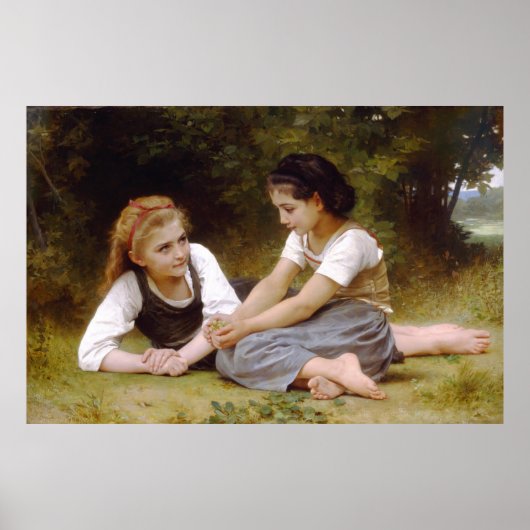 Bouguereau's 1882 The Nut Gatherers Les noisettes Poster (Vorne)