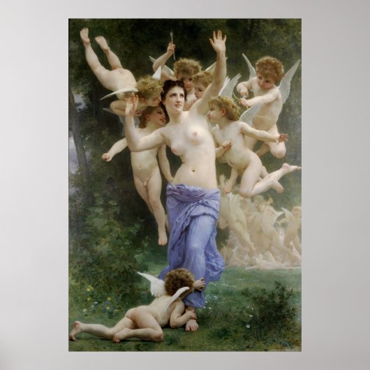 Bouguereau's Classic 1892, der das Nest des Waspen Poster (Vorne)