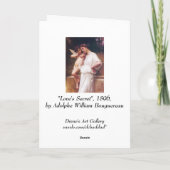 Bouguereau's "Geheimnis der Liebe" - Karte (Rückseite)