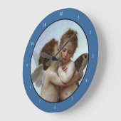 Bouguereau's L'Amour et Psyche, enfants (Cupid) Große Wanduhr (Winkel)