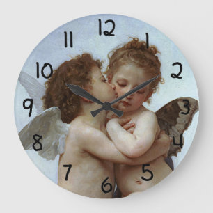 Bouguereau's L'Amour et Psyche, enfants (Cupid) Große Wanduhr
