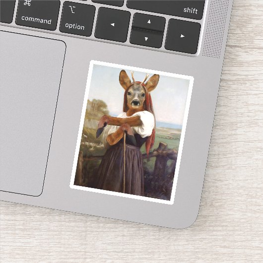 Bouguereau's Liebste Hirschferdin Aufkleber (Detail)