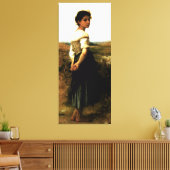 Bouguereau's The Young Shepherdess (1895) Leinwanddruck (Insitu (Wohnzimmer))
