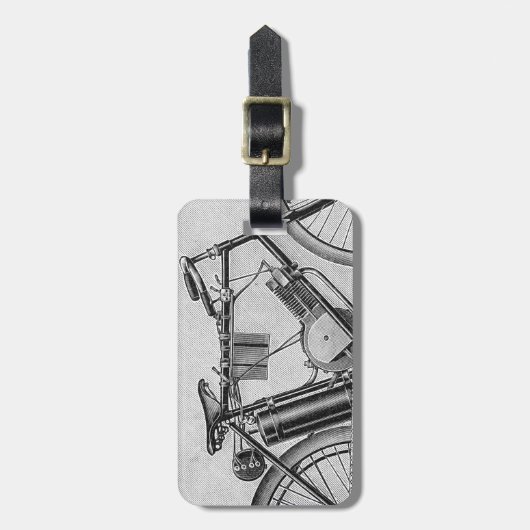 Bouilly Motorrad, 1895 Gepäckanhänger (Vorderseite vertikal)