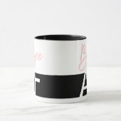 Boujee AF Popular Quote White Pink Girl Typografie Tasse (Zentrum)