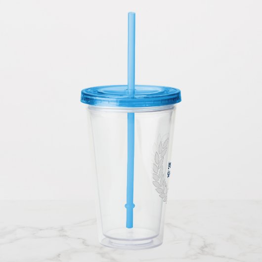 Boujee Blue Sprinkle Sprinkle Tumbler mit Stroh Acryltrinkbecher (Rechts)