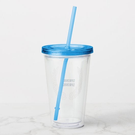 Boujee Blue Sprinkle Sprinkle Tumbler mit Stroh Acryltrinkbecher (Rückseite)