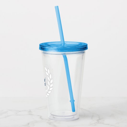 Boujee Blue Sprinkle Sprinkle Tumbler mit Stroh Acryltrinkbecher (Links)