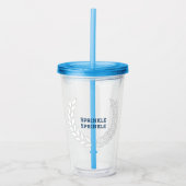Boujee Blue Sprinkle Sprinkle Tumbler mit Stroh Acryltrinkbecher (Vorderseite)