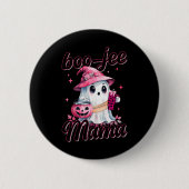 Boujee Boo Jee Spooky Ghost Pink Halloween Pumpkin Button (Vorderseite)