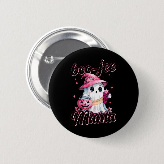 Boujee Boo Jee Spooky Ghost Pink Halloween Pumpkin Button (Vorne & Hinten)