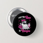 Boujee Boo Jee Spooky Ghost Pink Halloween Pumpkin Button (Vorne & Hinten)