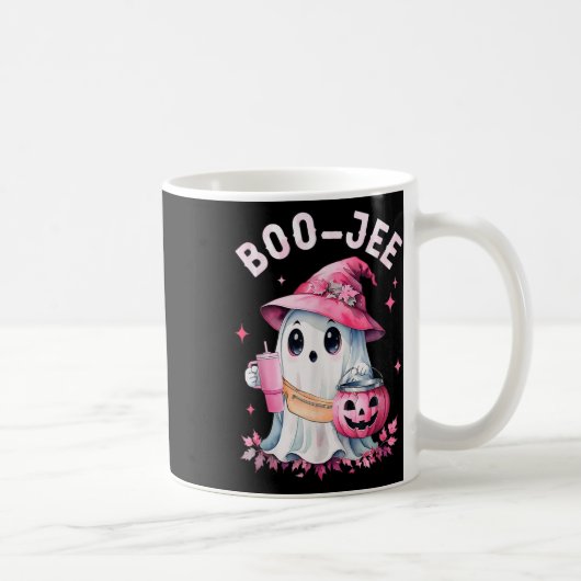 Boujee Boo Jee Spooky Ghost Pink Halloween Pumpkin Kaffeetasse (Rechts)