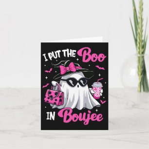 Boujee Boo Jee Spooky Ghost Pink Halloween Pumpkin Karte